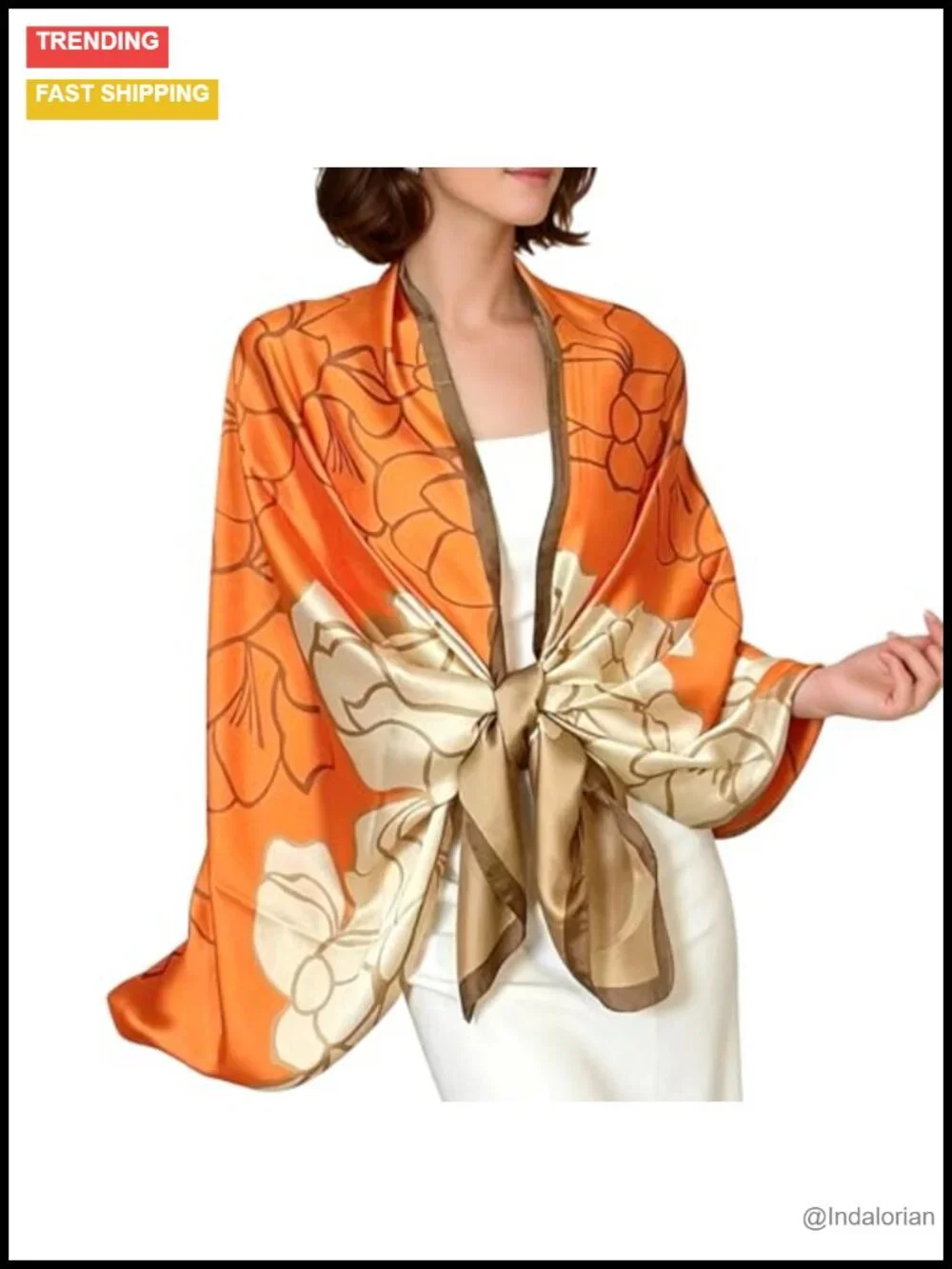 Large Silk Feeling Scarf Shawl Wrap Headscarf Multifunctional Fashion Long